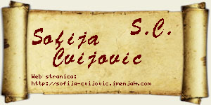 Sofija Cvijović vizit kartica